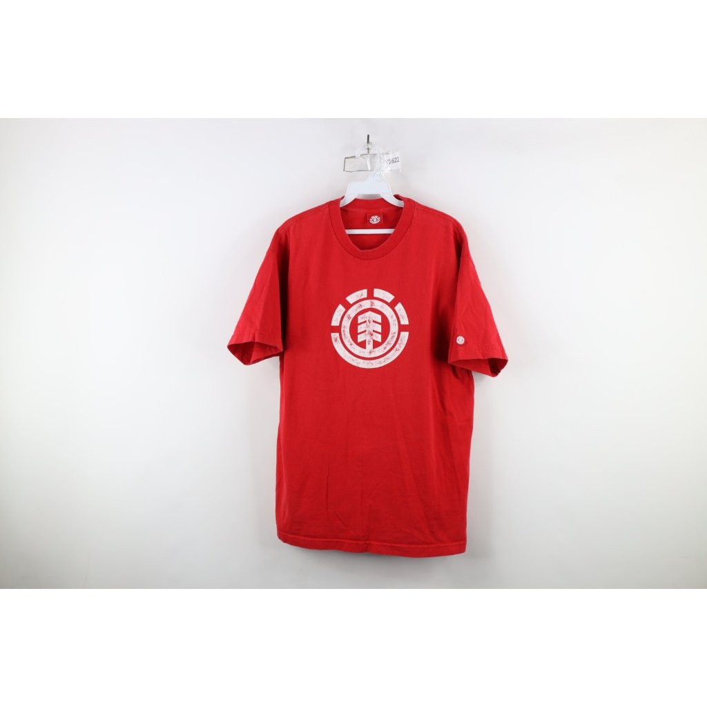 Vintage 90s Y2k Element Skateboards Mens Large Bam Margera TShirt Red Cotton
